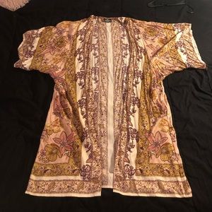 Angie shawl - floral cream/tan/pink/burgundy
